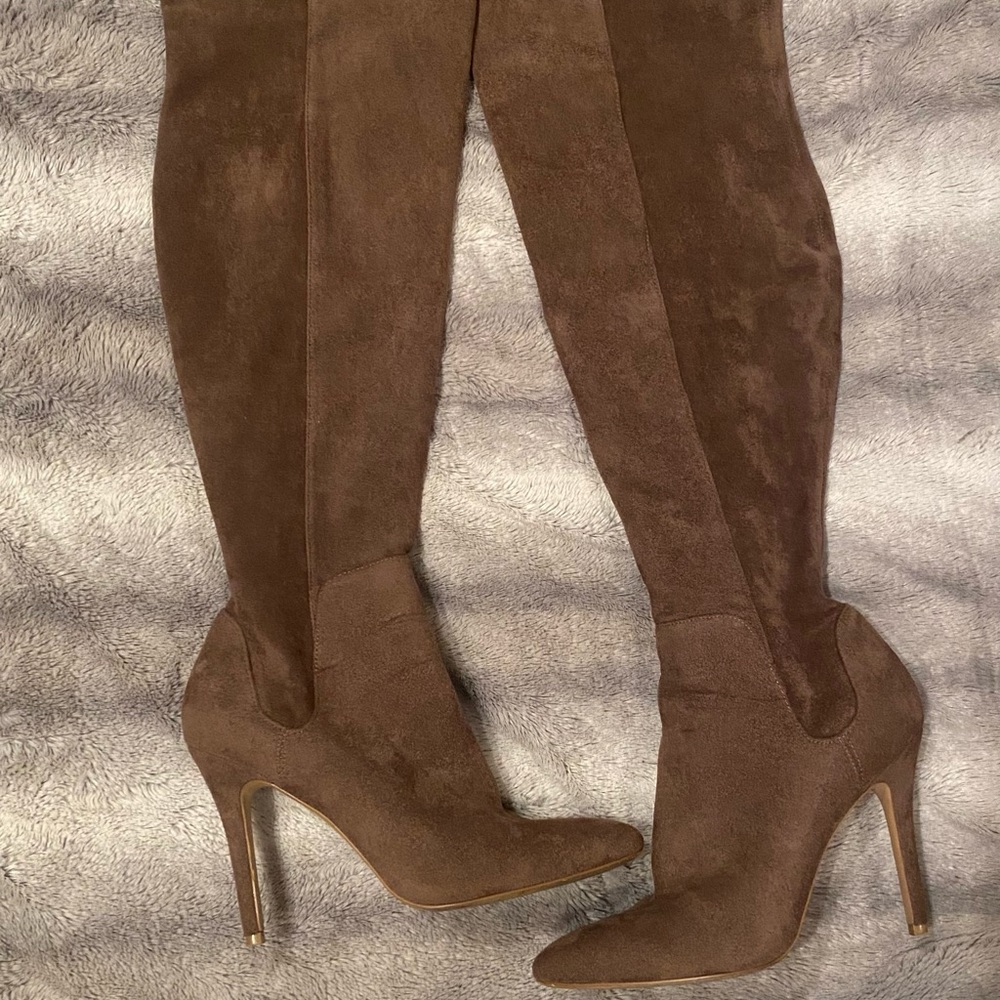 Charles by Charles David Over the Knee Suede Boot *dark taupe*